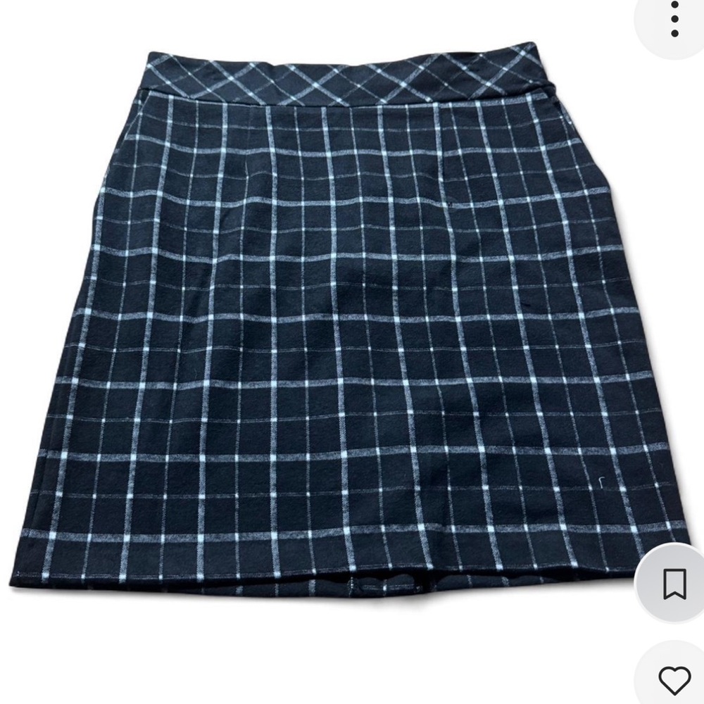 Architect Black and White Plaid Skirt